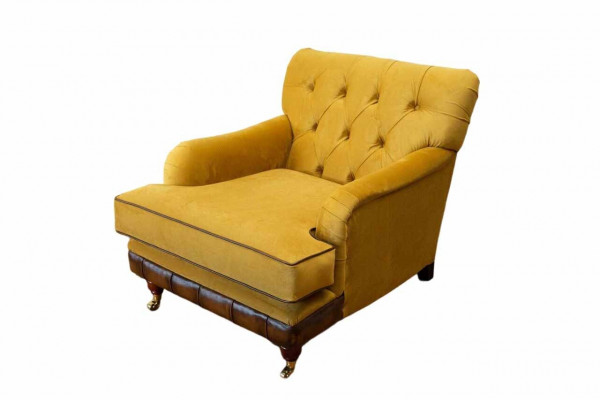 Fotel 1 miejsce do siedzenia Sofy Materiał Pokój dzienny Włókienniczy Luksusowe Meble Jednoosobowe Chesterfield