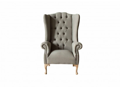 Szare uszyFotel Fotel Design Podkładka Chesterfield Włókienniczy do salonu