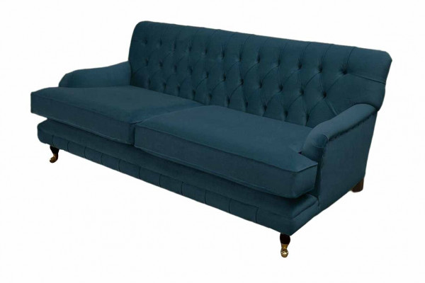 Chesterfield Design Luxury Podkładka Sofa 3 miejsce do siedzenia Blue Couch Włókienniczy Nowość