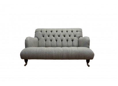 Luksusowa trzyosobowa szara sofa 2 miejsca siedzące designerskie kanapy Chesterfield meble
