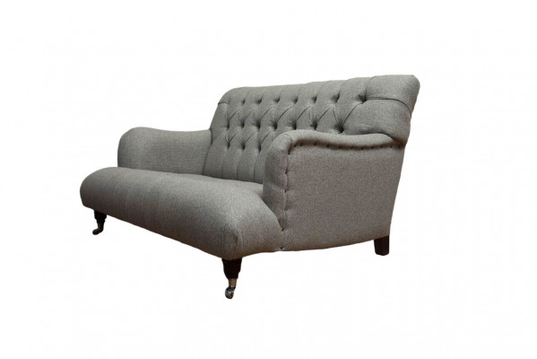 Luksusowa trzyosobowa szara sofa 2 miejsca siedzące designerskie kanapy Chesterfield meble