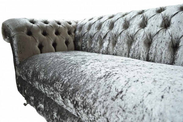 Chesterfield Design Sofa Couch 2 miejsce do siedzenia Podkładka Szare Sofy Kanapy Nowe