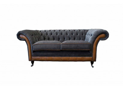 Chesterfield luksusowe 2 miejsce do siedzeniae Podkładka sofa dwuosobowa Skóra kanapy