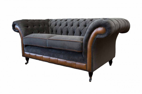 Chesterfield luksusowe 2 miejsce do siedzeniae Podkładka sofa dwuosobowa Skóra kanapy