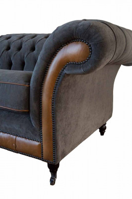 Chesterfield luksusowe 2 miejsce do siedzeniae Podkładka sofa dwuosobowa Skóra kanapy