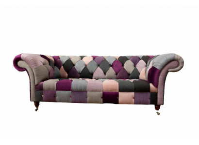 Chesterfield Design Podkładka Luxury Siedziba Sofa Couch Green Włókienniczy 3 miejsce do siedzenia