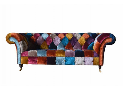 Chesterfield Włókienniczy Sofa Couch Podkładka Sofas Luxury Material 3 miejsce do siedzenia Design