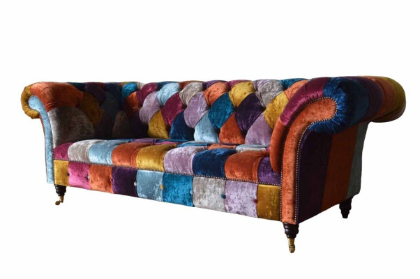 Chesterfield Włókienniczy Sofa Couch Podkładka Sofas Luxury Material 3 miejsce do siedzenia Design