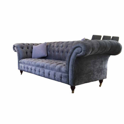 Sofa 3 Siedziba Chesterfield Siedziba Włókienniczy Materiał Couchen Sofa Podkładka Nowość