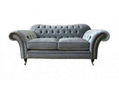 Sofa Chesterfield 2 miejsce do siedzenia Podkładka Designerskie Kanapy Sofy Szare Nowe