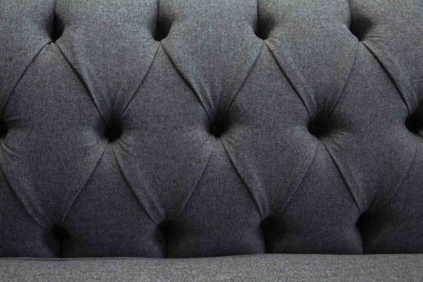Sofa Luxury Włókienniczy Chesterfield Couch Sofy Podkładka 3 miejsce do siedzenia Grey Design