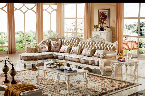 Narożnikowa kanapa Sofa Couch Podkładka Żywy krajobraz Skóra Narożnik Sofy L Shape Nowość