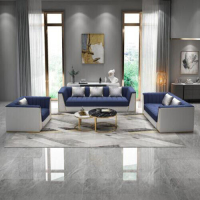 Zestaw sofowy Szary Kanapa Włókienniczy Medusa Sofa Tkaninowa Kanapy Sofa Meble 3-częściowe