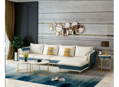 Żywy krajobraz L-shape Narożnikowa kanapa Couch Design Podkładka Ustawić Sofa Narożnik Nowość