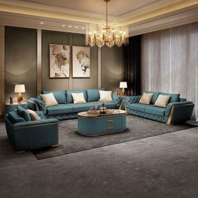 Skóra Designerska Sofa Kanapa Podkładka Ustawić 6-częściowa. Zestaw Obcios stolik kawowy