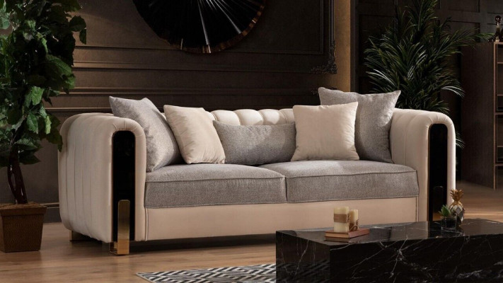 Luksusowy Zestaw Ustawić Zestaw sofowy 3+3+1 miejsce siedzące Sofa Sofy Fotel Materiał 3szt. zestawy