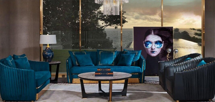 Zestaw sofowy 5 sztuk. Zestaw Sofa miejsce siedzące stolik kawowy Couch Nowoczesne Sofy Sofa Skórzana