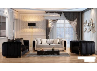 Luksusowy Zestaw Ustawić Zestaw sofowy 3+3+1 miejsce siedzące Sofa Sofy Fotel Materiał 3szt. zestawy