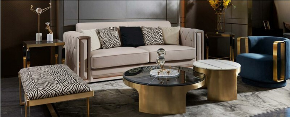 Sofa Chesterfield Beżowa Skóra Luksusowy Projekt Salonu Kanapy Podkładka