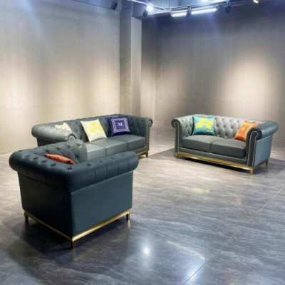 Zestaw wypoczynkowy Chesterfield Zestaw wypoczynkowy Luksusowy Ustawić 3+2+1 Grupa Nowy