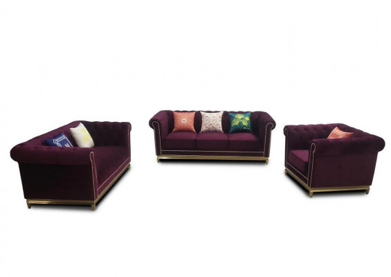 Zestaw wypoczynkowy Chesterfield Zestaw wypoczynkowy Luksusowy Ustawić 3+2+1 Grupa Nowy