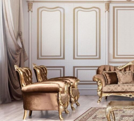 EarsFotel Fotel Baroque Design Podkładka Sofa Kanapa Chesterfield Włókienniczy Siedziba Nowy