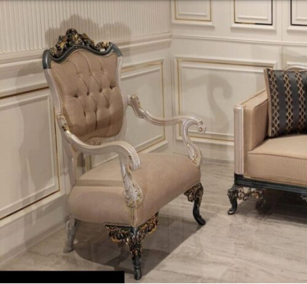 Fotel EarsFotel Design Podkładka Sofa Kanapa Włókienniczy Barokowy Pokój Dzienny Materiał Siedziba
