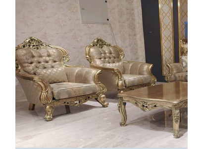Fotel EarsFotel Design Podkładka Sofa Barokowa Chesterfield Włókienniczy Salon Nowość