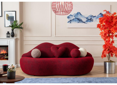 Lips 3 miejsce siedzące Designerska Sofa Kanapa Podkładka Sofy Kanapy Włókienniczy Czerwony