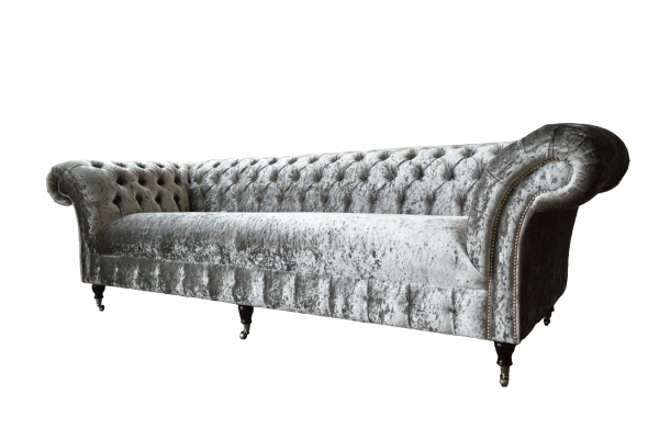 Sofa trzyosobowa Chesterfield kanapa Aksamit Podkładka sofy salonowa nowa