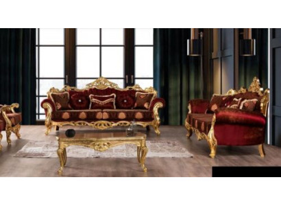 Zestaw sofowy 3+3 miejsce do siedzenia Luksusowy Zestaw Trzyosobowy Ustawić Sofy Materiał Baroque Grupa
