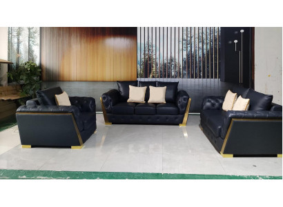 Chesterfield 3+2+1 Zestaw sofowy Kanapa Meble Sofa Kanapy Zestaw 3szt
