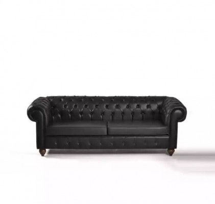 Zestaw sofowy Black Chesterfield Kompletny zestaw mebli biurowych Modern Meble