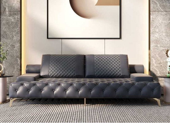 Sofa 3 miejsce do siedzenia Meble Skóra Sofy trzyosobowe w stylu pokoju dziennego 3-osobowe Chesterfield