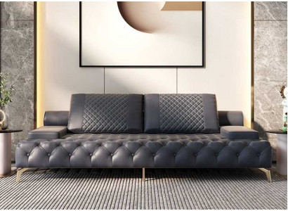 Sofa 3 miejsce do siedzenia Meble Skóra Sofy trzyosobowe w stylu pokoju dziennego 3-osobowe Chesterfield