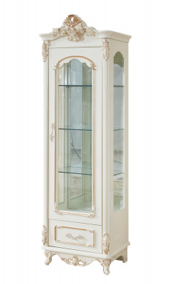 Gablota Biały Luksusowy Salon Meble Drewno Design Szafka szklana Gablota Classic