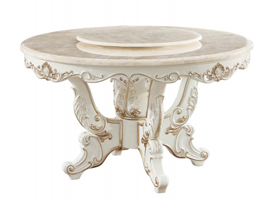 Stół obiadowy Biały Okrągły Klasyczna jadalnia Luksusowe Drewno stoły Elegancki design