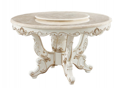 Stół obiadowy Biały Okrągły Klasyczna jadalnia Luksusowe Drewno stoły Elegancki design