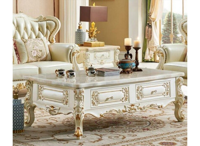 Klasyczny stolik kawowy 150x90 duża sofa Stolik imitacja marmuru