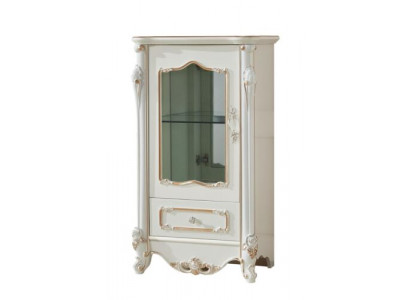 Gablota Biały Luksusowy Salon Meble Drewno Szkło Design Szafa Classic