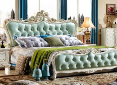 Green Chesterfield Łóżko Sypialnia łóżka z 2 stolikami nocnymi 3 szt