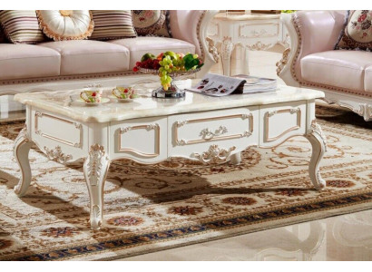 Królewski stolik kawowy 130x73 Tabela Sofa Stolik stoły Białe Drewno