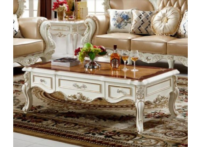 Luksusowy salon Stoliki do herbaty Tabela Drewno Imitacja Marmuru Sofa Boczna