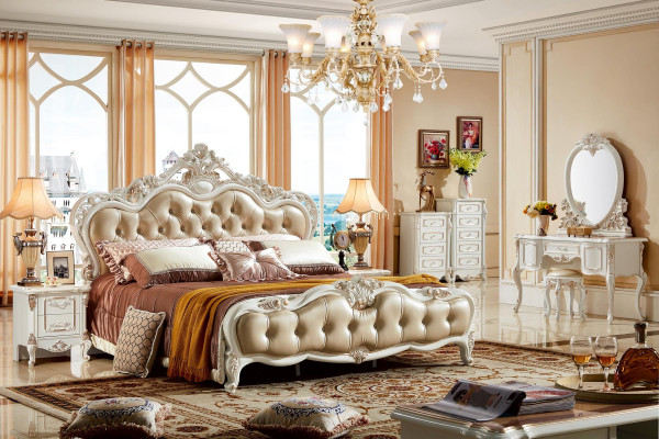 Sypialnia Zestaw Biały Design Elegancki 2x Kredens Classic Meble Luxury 2-częściowy.