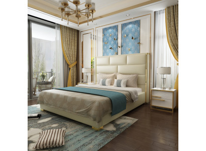 Designerskie Podwójne łóżko Łóżko Sypialnia łóżka Skóra Hotel Luxury Podkładka