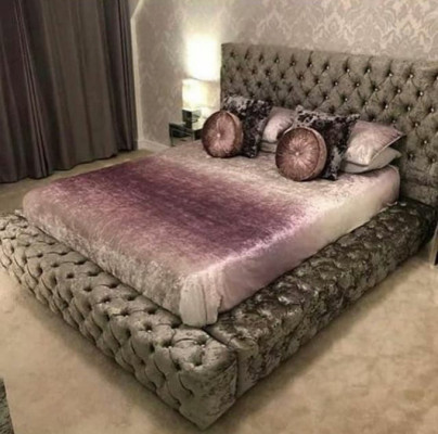 Chesterfield Podwójne łóżko Meble 180x200 Podkładka włókiennicza łóżka Luxury Design Rama