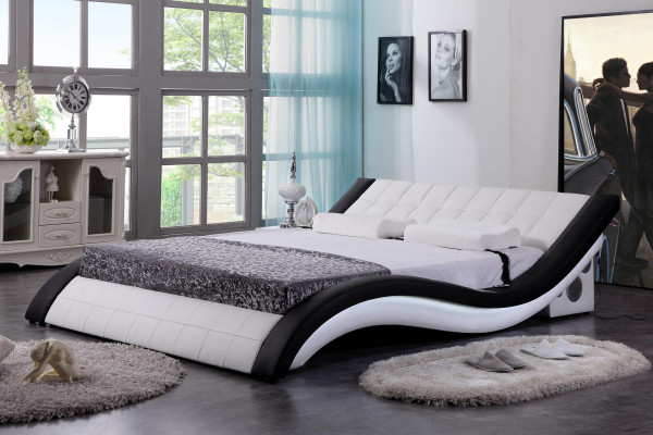 Łóżko Design Digital USB bed Luxury Sypialnia Meble Skóra Double