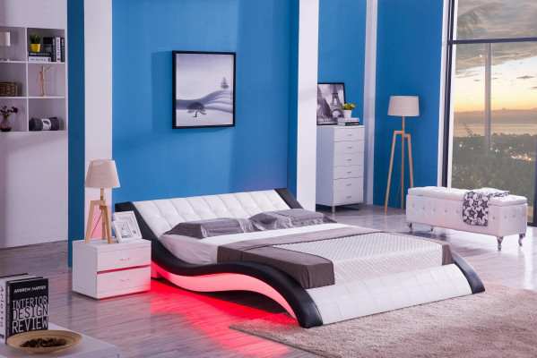 Łóżko Design Digital Dźwięk USB łóżko Luxury Sypialnia Meble Skóra