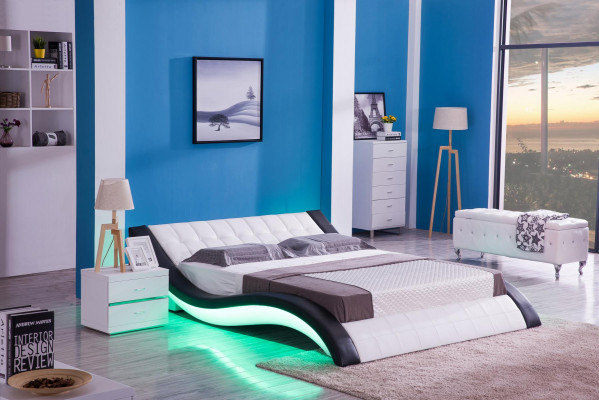 Łóżko Design Digital Dźwięk USB łóżko Luxury Sypialnia Meble Skóra