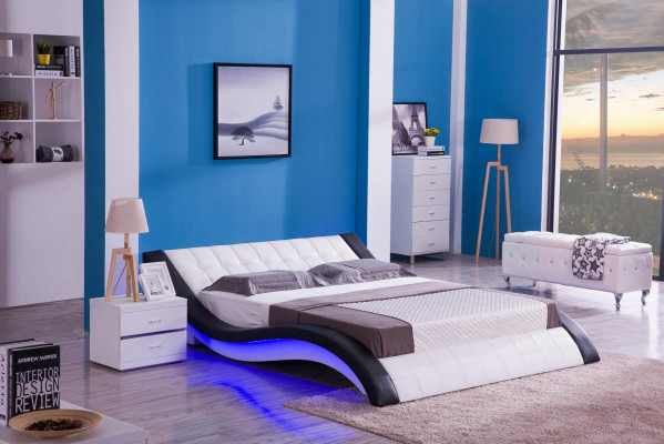 Łóżko Design Digital Dźwięk USB łóżko Luxury Sypialnia Meble Skóra